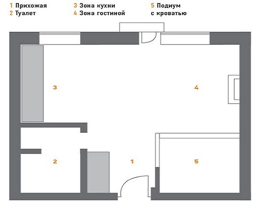 Типовая планировка квартиры - студии