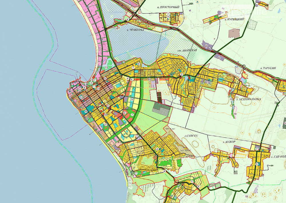 Карта анапы 2023. Новый генплан Анапы 2021. Генеральный план застройки Витязево. Генеральный проект застройки города Анапа. Генплан застройки Анапы.